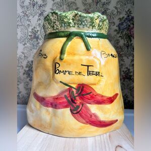 Handmade XXL ceramic French vintage potato ‘sack’ container. One of a kind.